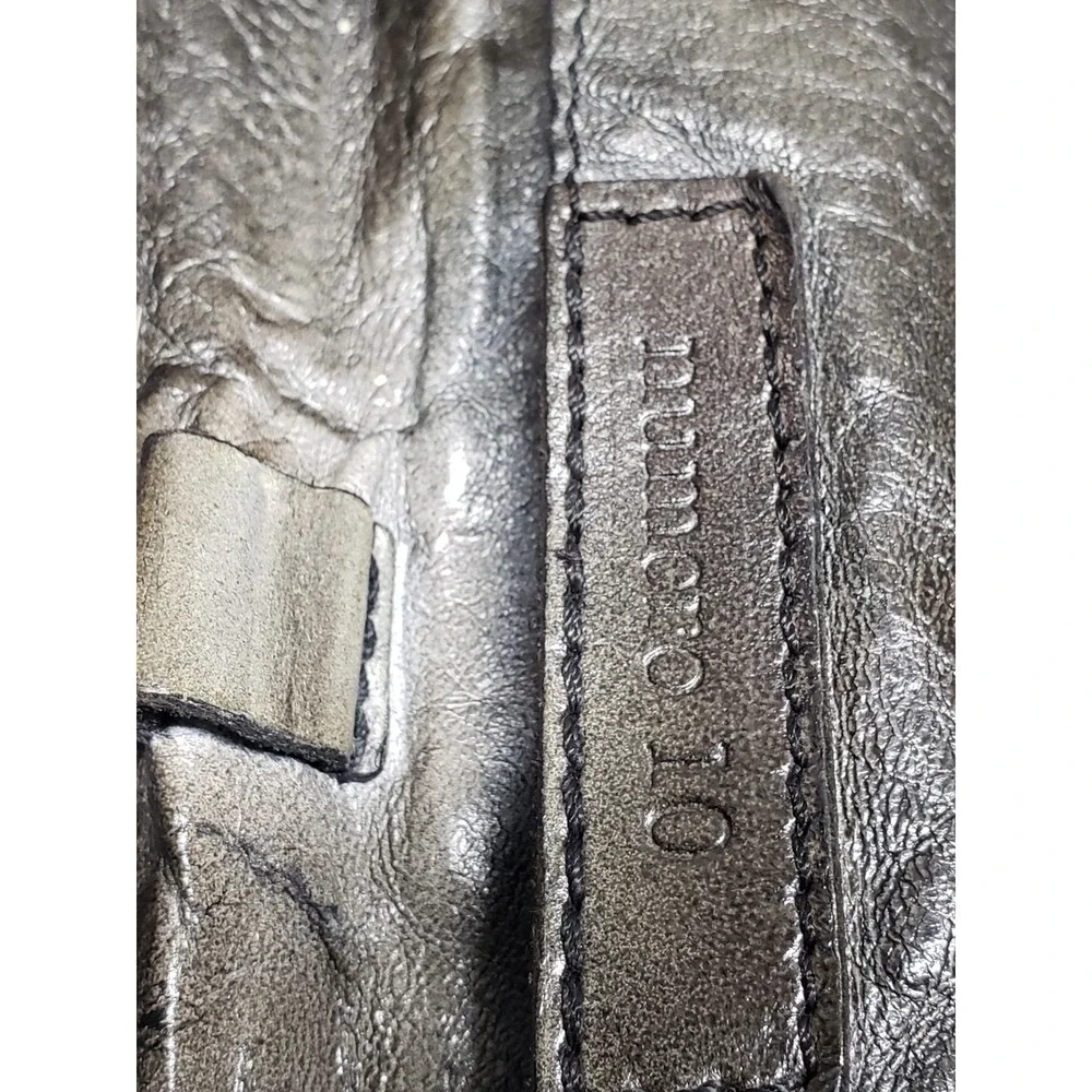 Lavorazione Artigianale Men Leather Clutch Bag Shinny Black Zip Lined Outdoor